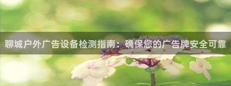 杏宇平台总代理是谁：聊城户外广告设备检测指南：确保您的广告牌安全可靠