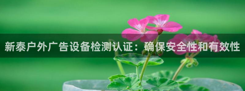 杏宇平台登陆：新泰户外广告设备检测认证：确保安全性和有效性