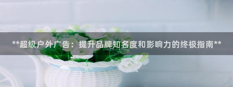 杏宇平台登录步骤：**超级户外广告：提升品牌知名度和影响力的终极指南**