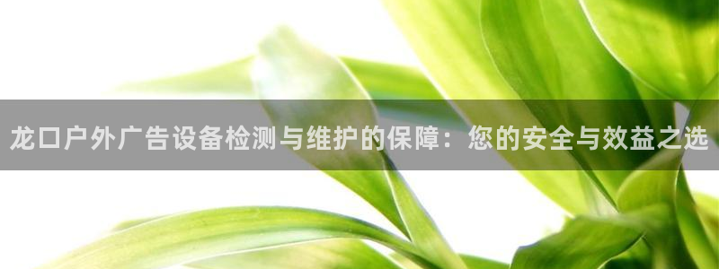 杏宇平台好吗：龙口户外广告设备检测与维护的保障：您的安全与效益之选