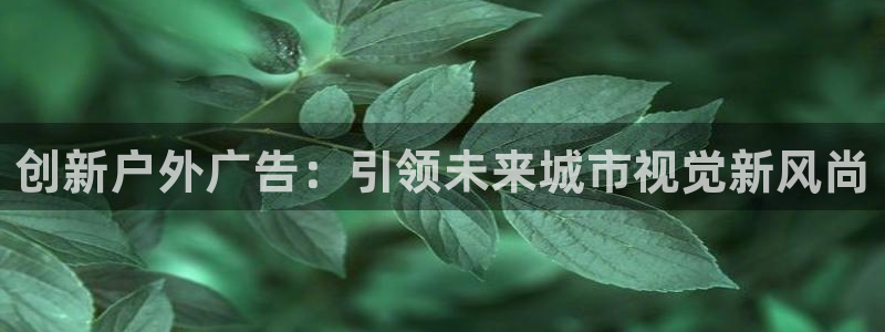 杏宇代理注册：创新户外广告：引领未来城市