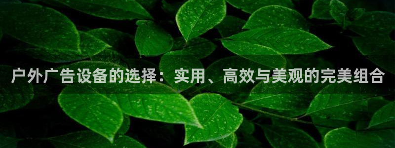 杏宇平台总代理电话：户外广告设备的选择：